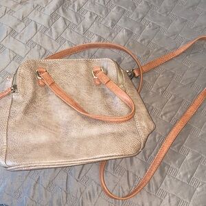 Tan and cognac small crossbody purse